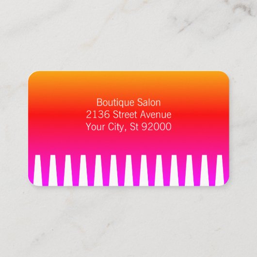 Bright Bold Comb Hair Stylist Visitenkarte (Rückseite)