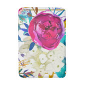 Bright Bold farbenfroh floral Moderne botanische Badematte (Vorderseite Vertikal)