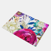 Bright Bold farbenfroh floral Moderne botanische Fußmatte (Schrägansicht)