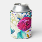 Bright Bold farbenfroh floral Modernes botanisches Dosenkühler (Kanne Vorderseite)