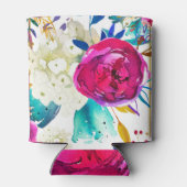 Bright Bold farbenfroh floral Modernes botanisches Dosenkühler (Rückseite)