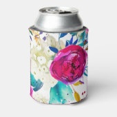 Bright Bold farbenfroh floral Modernes botanisches Dosenkühler (Kanne Rückseite)