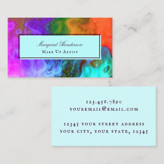 Bright Bold farbenfrohe Creative Make Up Artist Bu Visitenkarte (Vorne/Hinten)