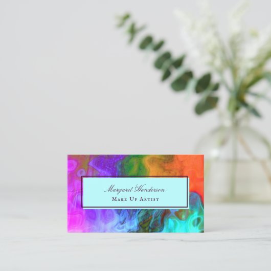 Bright Bold farbenfrohe Creative Make Up Artist Bu Visitenkarte (Stehend Vorderseite)