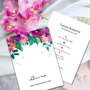 Bright & Bold farbenfrohe Florals Ohrausstellung Visitenkarte