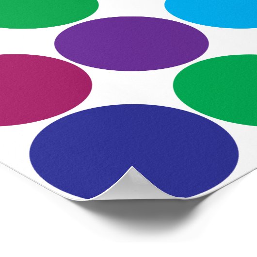 Bright Bold farbenfrohe Regenbogenkreise Polka Dot Poster (Ecke)
