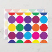 Bright Bold farbenfrohe Regenbogenkreise Polka Dot Postkarte (Vorne/Hinten)