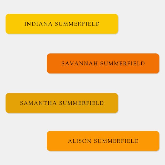 Bright Bold farbenfrohe Schulkids Name Waterproof Etiketten (Gruppe)