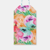 Bright Bold farbig floral rustikal Moderne Kraft Geschenkanhänger (Rückseite)
