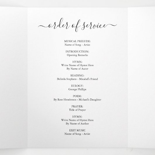 Bright & Bold Floral Beerdigung Memorial Programm (Innenseite Mitte)