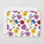 Bright & Bold Floral Beileid Beerdigung Gedenkstät Dankeskarte (Rückseite)