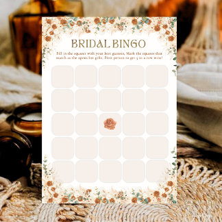 Bright Bold Floral Boho Brautparty Bingo Game