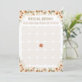 Bright Bold Floral Boho Brautparty Bingo Game (Stehend Vorderseite)