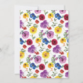 Bright & Bold Floral Cap Graduation Party Einladung (Rückseite)