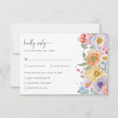 Bright Bold Floral RSVP Karte (Vorderseite)