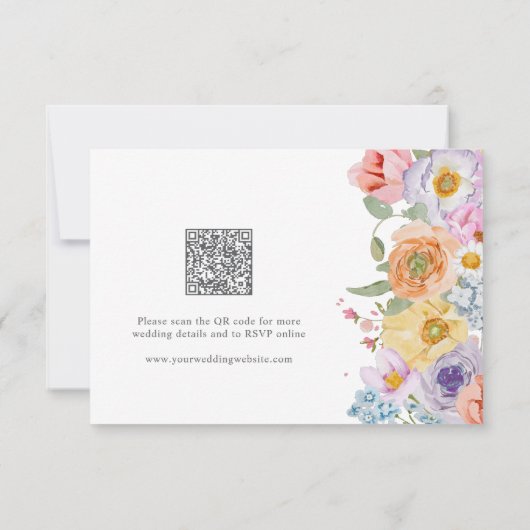 Bright Bold Floral RSVP Karte (Rückseite)
