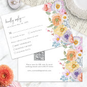 Bright Bold Floral RSVP Karte