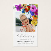 Bright & Bold Floral Sympathy Funeral Prayer Card (Vorderseite)