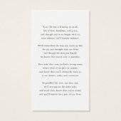 Bright & Bold Floral Sympathy Funeral Prayer Card (Rückseite)