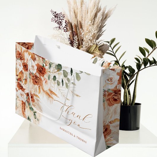Bright Bold Floral Wedding Danke Große Geschenktüte