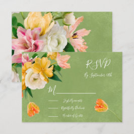 Bright Bold Floral Wedding Response Cards UAWG RSVP Karte