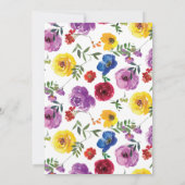 Bright & Bold Floral Wreath Foto Graduation Party Einladung (Rückseite)