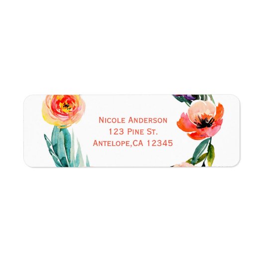 Bright Bold Floral Wreath Watercolor Brautparty (Vorne)