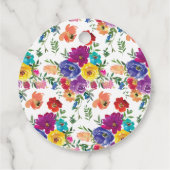 Bright & Bold Florals Baby Dusche Danke Geschenkanhänger (Rückseite)