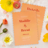 Bright & Bold Gradient Orange QR Code Wedding Einladung