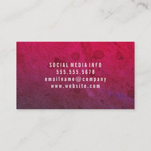 Bright Bold Grunge Visitenkarte (Rückseite)