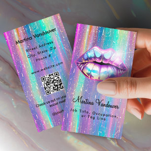 Bright Bold Holographic Lips Visitenkarte