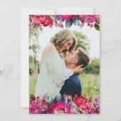 Bright Bold Magenta Floral & Foto Wedding Save The Date (Rückseite)