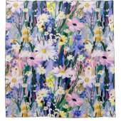 Bright Bold Moderne Wildblumen Duschvorhang (Vorderseite)