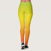 Bright Bold Orange Green Ombre Workout Leggings (Rückseite)