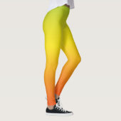 Bright Bold Orange Green Ombre Workout Leggings (Rechts)