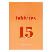 Bright & Bold Orange Sunset Watercolor Wedding Tischnummer (Vorderseite)