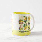 Bright Bold Preppy Lemon Summer Vibes Zweifarbige Tasse (VorderseiteRechts)