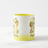 Bright Bold Preppy Lemon Summer Vibes Zweifarbige Tasse (Mittel)