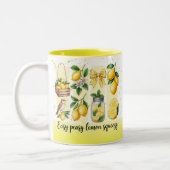Bright Bold Preppy Lemon Summer Vibes Zweifarbige Tasse (Links)