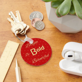 Bright Bold Schönes inspiriert Rotgold Schlüsselanhänger