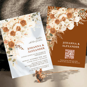 Bright Bold Terracotta Boho Bohemisch Wedding Einladung