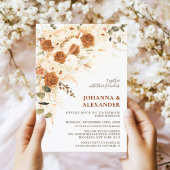 Bright Bold Terracotta Boho Bohemisch Wedding Einladung