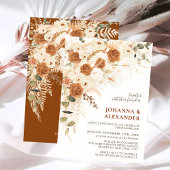 Bright Bold Terracotta Boho Bohemisch Wedding Einladung