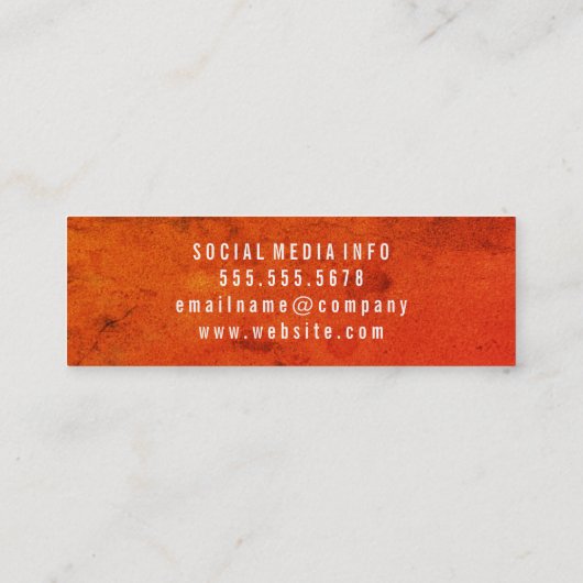 Bright Bold Textur Mini Visitenkarte (Rückseite)