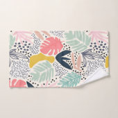 Bright Bold Tropical Collage Pattern Badhandtuch Set (Handtuch)
