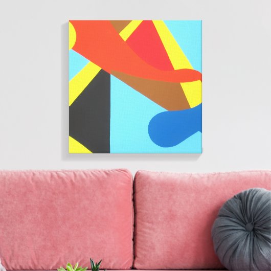 Bright Bold Turquoise Abstract Art Print Leinwanddruck (Insitu (Wohnzimmer))
