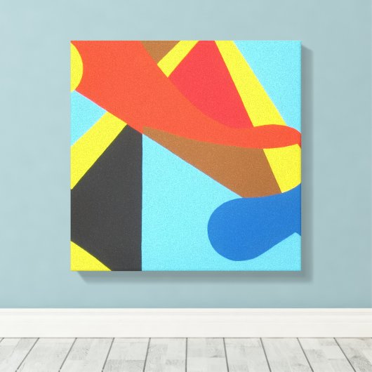 Bright Bold Turquoise Abstract Art Print Leinwanddruck (Insitu (Holzboden))