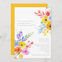 Bright & Bold Watercolor Floral Wedding
