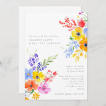 Bright & Bold Watercolor Floral Wedding