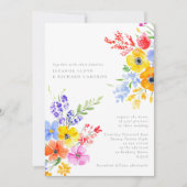 Bright & Bold Watercolor Floral Wedding Einladung (Vorderseite)